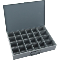 Compartment Scoop Boxes, Steel, 24 Slots, 18" W x 12" D x 3" H, Grey Solutions industrielles ALPHA
