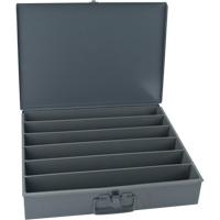 Compartment Steel Scoop Boxes , 18.34" W x 12.16" D x 3.16" H, 6 Horizontal Compartments Solutions industrielles ALPHA