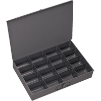 Compartment Scoop Boxes, Steel, 16 Slots, 13-3/8" W x 9-1/4" D x 2" H, Grey Solutions industrielles ALPHA
