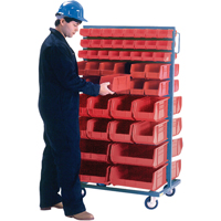 Double-Sided Mobile Bin Rack, Double-sided, 96 bins, 36" W x 24" D x 63" H Solutions industrielles ALPHA