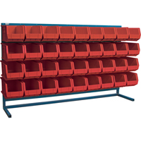 Rayonnage &agrave; persienne avec bacs, 36 bacs, 72" la x 15" p x 40" h Solutions industrielles ALPHA