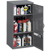 Utility Cabinet, Steel, 2 Shelves, 32-3/4" H x 19-7/8" W x 14-1/4" D, Grey Solutions industrielles ALPHA