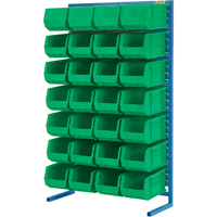 Single-Sided Stationary Bin Rack, 36" W x 12" D x 61" H, 28 Bins Solutions industrielles ALPHA
