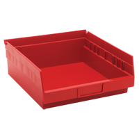 Bacs de rangement pour tablettes, 11-1/8" la x 4" H x 11-5/8" p, Rouge, Capacit&eacute; 30 lb Solutions industrielles ALPHA