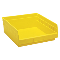 Bacs de rangement pour tablettes, 11-1/8" la x 4" H x 11-5/8" p, Jaune, Capacit&eacute; 30 lb Solutions industrielles ALPHA