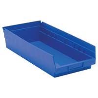 Shelf Bins, 8-3/8" W x 4" H x 17-7/8" D, Blue, 40 lbs. Capacity Solutions industrielles ALPHA