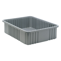 Contenants Divider Box, Plastique, 22,5" la x 17,5" p x 6" h, Gris Solutions industrielles ALPHA