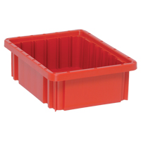 Contenants Divider Box, Plastique, 10,9" la x 8,3" p x 3,5" h, Rouge Solutions industrielles ALPHA