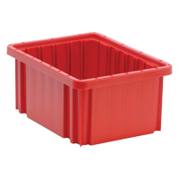 Divider Box&reg; Containers, Plastic, 10.9" W x 8.3" D x 5" H, Red Solutions industrielles ALPHA