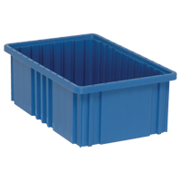 Contenants Divider Box, Plastique, 16,5" la x 10,9" p x 6" h, Bleu Solutions industrielles ALPHA