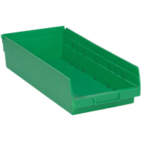 Shelf Bins, 8-1/8" W x 4" H x 17-7/8" D, Green, 40 lbs. Capacity Solutions industrielles ALPHA