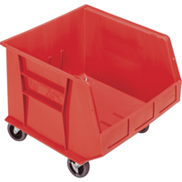 Mobile Bin, 14" H x 16-1/2" W x 18" D, 75 lbs. Capacity, Red Solutions industrielles ALPHA