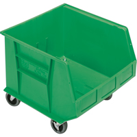 Mobile Bin, 14" H x 16-1/2" W x 18" D, 75 lbs. Capacity, Green Solutions industrielles ALPHA
