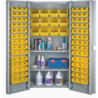 Deep Door Combination Bin Cabinets, 38" W x 24" D x 72" H, Grey Solutions industrielles ALPHA