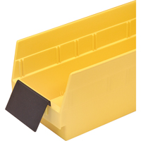 Bacs de rangement pour tablettes - Porte-&eacute;tiquettes de forme allong&eacute;e Solutions industrielles ALPHA
