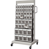 Servante mobile de bacs &agrave; plateaux inclinables, &agrave; un c&ocirc;t&eacute;, 46 bacs, 26-1/4" la x 22" p x 57-1/2" h Solutions industrielles ALPHA