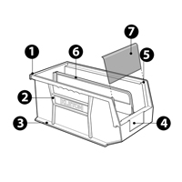 Bac empilable & &agrave; suspendre, 16-1/2" la, 7" h x 14-3/4" p, Bleu Solutions industrielles ALPHA