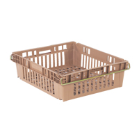 Contenant en plastique empilable Stack-N-Nest pour l'agriculture, 20,3" x 24" x 6,8", Beige Solutions industrielles ALPHA