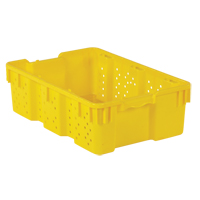 Contenant en plastique empilable Stack-N-Nest pour l'agriculture, 16" x 23,9" x 7,3", Jaune Solutions industrielles ALPHA