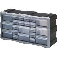 Drawer Cabinet, Plastic, 22 Drawers, 19-1/2" x 6-1/4" x 10", Black Solutions industrielles ALPHA