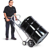Diables pour baril avec frein manuel, Fabriqu&eacute; en Aluminium, 25 - 55 gal. US (20 - 45 gal. imp.) Solutions industrielles ALPHA