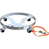 Chariots &agrave; &eacute;tages multiples pour baril, Acier, Capacit&eacute;e 900 lb, Diam&egrave;tre 23-1/2", Roue en Caoutchouc Solutions industrielles ALPHA