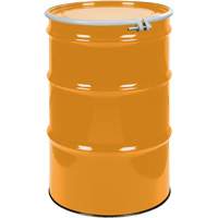 Barils en acier, 55 gal. US (45 gal. imp.), Non doubl&eacute;, Orange, Dessus ouvert, UN1A2/Y1.5/150, Calibre 16 Solutions industrielles ALPHA