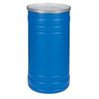 Barils en poly&eacute;thyl&egrave;ne, 15,5 gal. US (12,91 gal. imp.), Dessus ouvert, Bleu Solutions industrielles ALPHA