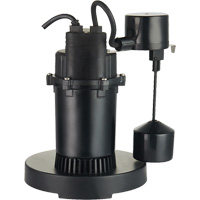 Thermoplastic Submersible Sump Pump, 2560 GPH, 115 V, 4.6 A, 1/3 HP Solutions industrielles ALPHA