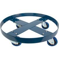 Chariot pour baril, Acier, Capacit&eacute;e 1400 lb, Diam&egrave;tre 24", Roue en &eacute;lastique bleu Solutions industrielles ALPHA