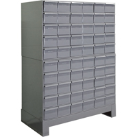 Industrial Drawer Cabinets With Base, 60 Drawers, 34-1/8" W x 12-1/4" D x 48-1/8" H, Grey Solutions industrielles ALPHA