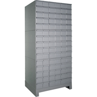 Industrial Drawer Cabinets With Base, 90 Drawers, 34-1/8" W x 12-1/4" D x 69-1/8" H, Grey Solutions industrielles ALPHA