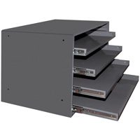 Compartment Box Cabinets, Steel, 4 Slots, 20" W x 15-3/4" D x 15" H, Grey Solutions industrielles ALPHA