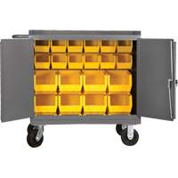Mobile Workbench Cabinet with Bins, Steel Surface Solutions industrielles ALPHA