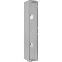 Casiers Clean Line, 2 niveaux, 12" x 18" x 72", Acier, Gris, Rivet (assembl&eacute;) Solutions industrielles ALPHA