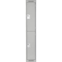 Casiers Clean Line, 2 niveaux, 12" x 18" x 72", Acier, Gris, Rivet (assembl&eacute;) Solutions industrielles ALPHA
