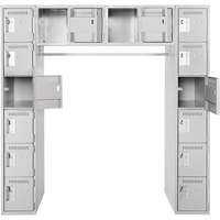 Assembled Archettes Clean Line Economy Lockers, 16 -tier, Bank of 3, 18" x 72" x 12", Steel Solutions industrielles ALPHA