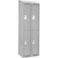 Clean Line Lockers, 2 -tier, Bank of 2, 24" x 18" x 78", Steel, Grey, Rivet (Assembled) Solutions industrielles ALPHA