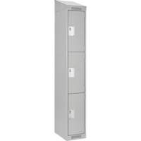 Casiers Clean Line, 3 niveaux, 12" x 18" x 78", Acier, Gris, Rivet (assembl&eacute;) Solutions industrielles ALPHA