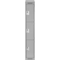 Casiers Clean Line, 3 niveaux, 12" x 18" x 78", Acier, Gris, Rivet (assembl&eacute;) Solutions industrielles ALPHA