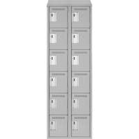 Clean Line Lockerette , 6 -tier, Bank of 2, 24" x 18" x 78", Steel, Grey, Rivet (Assembled) Solutions industrielles ALPHA