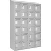 Clean Line Lockerette , 6 -tier, Bank of 4, 48" x 18" x 78", Steel, Grey, Rivet (Assembled) Solutions industrielles ALPHA