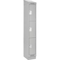 Casiers Clean Line, 3 niveaux, 12" x 18" x 82", Acier, Gris, Rivet (assembl&eacute;) Solutions industrielles ALPHA