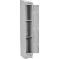 Clean Line Lockers, 3 -tier, Bank of 4, 48" x 18" x 82", Steel, Grey, Rivet (Assembled) Solutions industrielles ALPHA