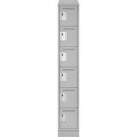 Clean Line Lockerette, 6 -tier, 12" x 18" x 82", Steel, Grey, Rivet (Assembled) Solutions industrielles ALPHA