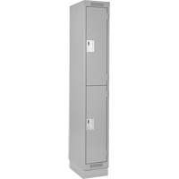 Clean Line Lockers, 2 -tier, 12" x 18" x 76", Steel, Grey, Rivet (Assembled) Solutions industrielles ALPHA