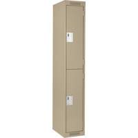Casiers Clean Line, 2 niveaux, 12" x 18" x 72", Acier, Beige, Rivet (assembl&eacute;) Solutions industrielles ALPHA