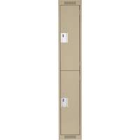 Casiers Clean Line, 2 niveaux, 12" x 18" x 72", Acier, Beige, Rivet (assembl&eacute;) Solutions industrielles ALPHA