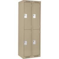 Clean Line Lockers, 2 -tier, Bank of 2, 24" x 18" x 72", Steel, Beige, Rivet (Assembled) Solutions industrielles ALPHA