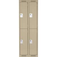 Clean Line Lockers, 2 -tier, Bank of 2, 24" x 18" x 72", Steel, Beige, Rivet (Assembled) Solutions industrielles ALPHA